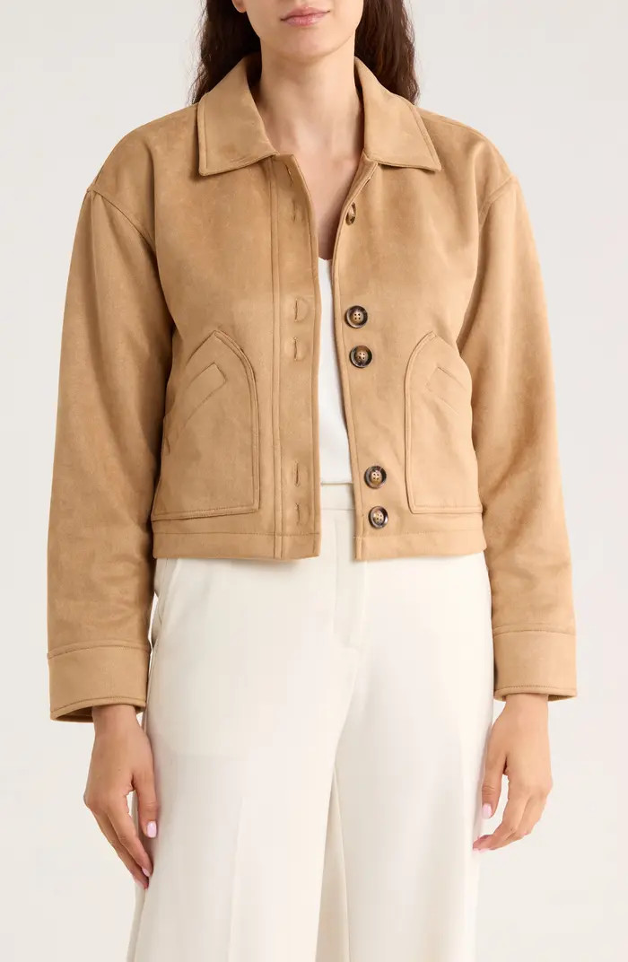 Ellen Tracy Crop Faux Suede Jacket | Nordstromrack | Nordstrom Rack