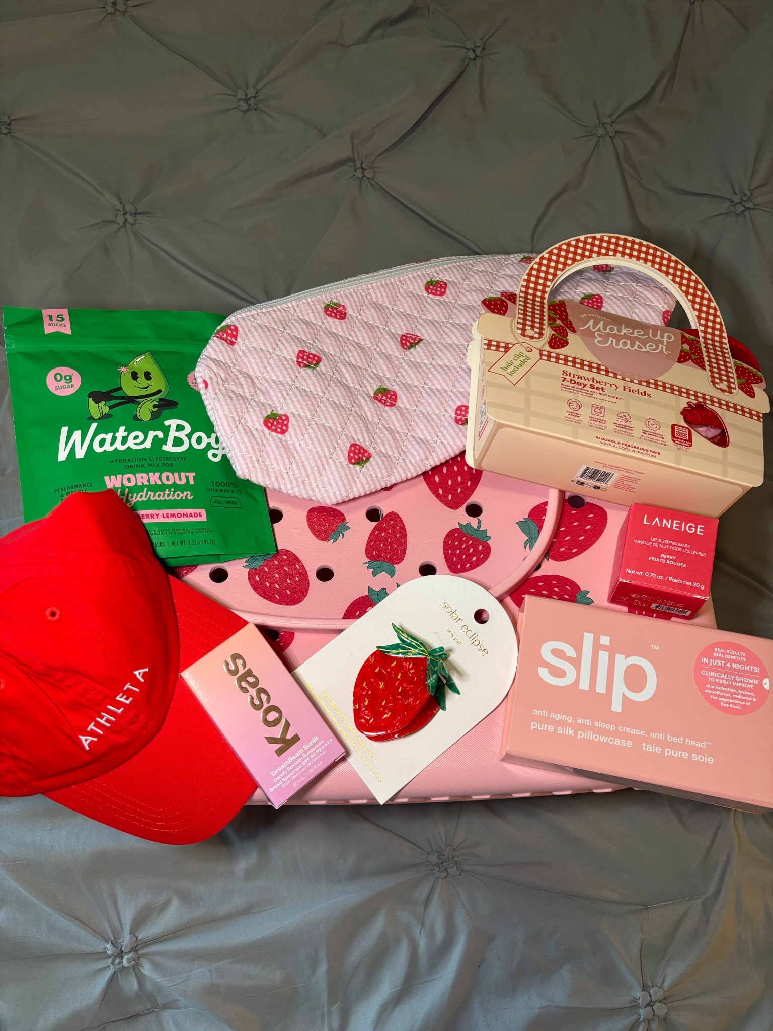 Strawberry vibes are here to stay! These cutie gifts are on sale during BFCM and are oh so perfect! Thank you to BondiBoost for putting this together!

#strawberry #red #pink #slip #makeup #haircare #skincare 

#LTKGiftGuide #LTKCyberWeek #LTKHoliday