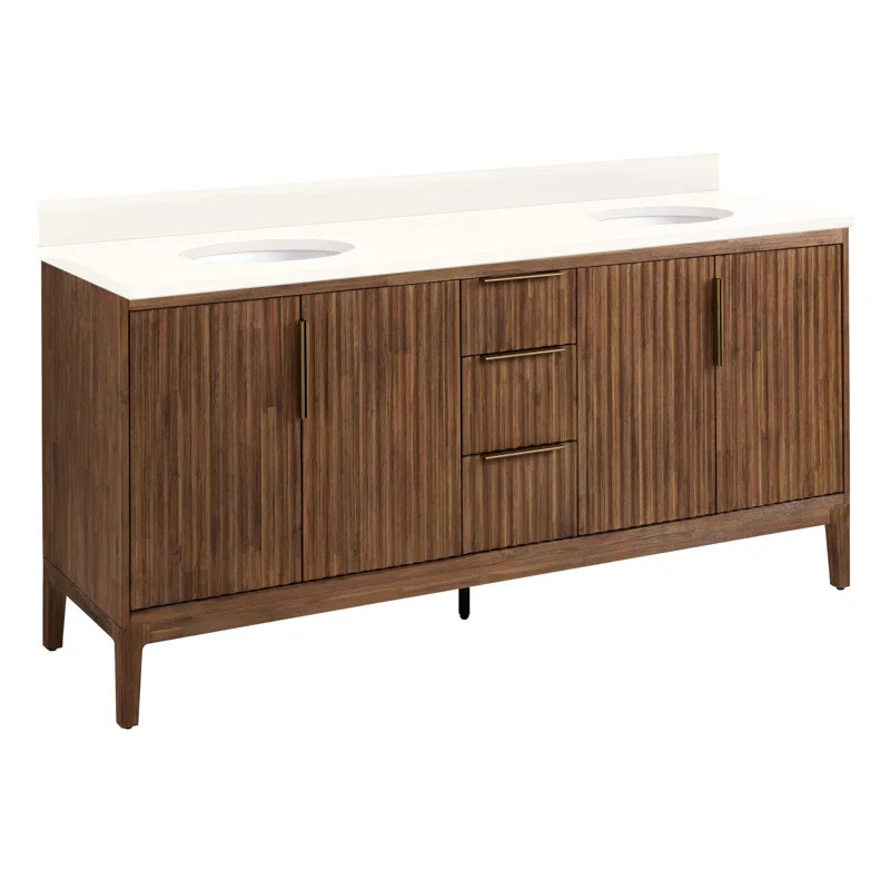 72" Manolin Double Bathroom Vanity Set with Oval Undermount Sinks | Wayfair Professional