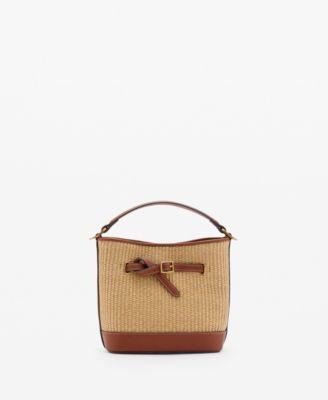 Mango Women's Buckle Detail Canvas Bucket Bag - Macy's | Macy's