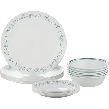 Corelle® Country Cottage, White and Blue, 12 Piece, Dinnerware Set - Walmart.com | Walmart (US)