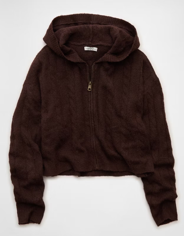 AE Whoa So Soft Cropped Zip-Up Hoodie | American Eagle Outfitters (US & CA)
