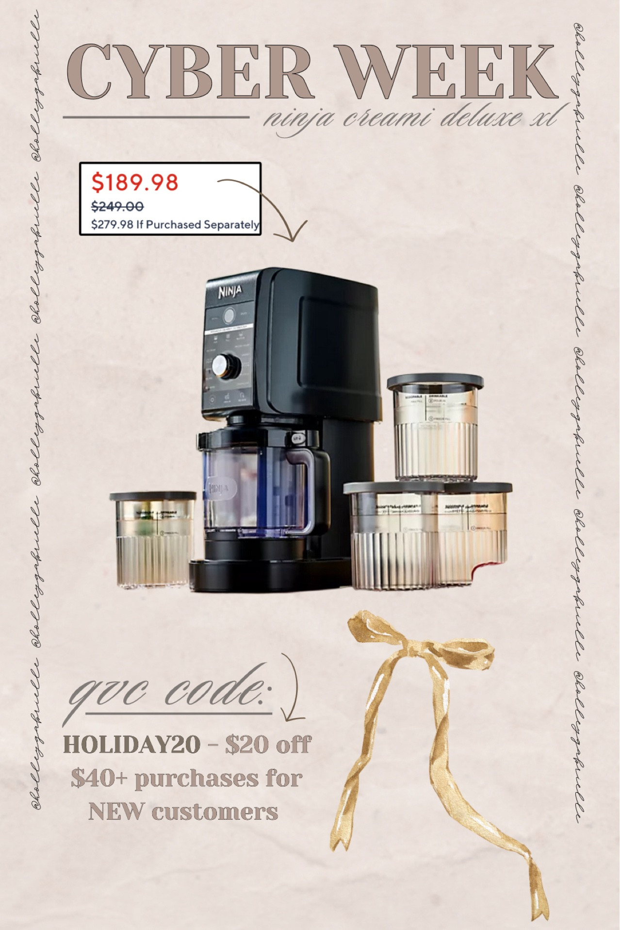 One of my faves — the Ninja Creami! This is the XL deluxe version w/ 11 functions, available on sale today on @qvc🍦🍨✨you’re gonna get the machine + 4 extra pints! Comes in several colors / several functions to create DELISH ice cream combos at home! Forever one of my fave gift suggestions! 🤎 #ad #LoveQVC @ninjakitchen

Gift guide / cyber Monday / sales / Christmas gift ideas / ninja creami / Holley Gabrielle 

#LTKCyberWeek #LTKGiftGuide #LTKHome