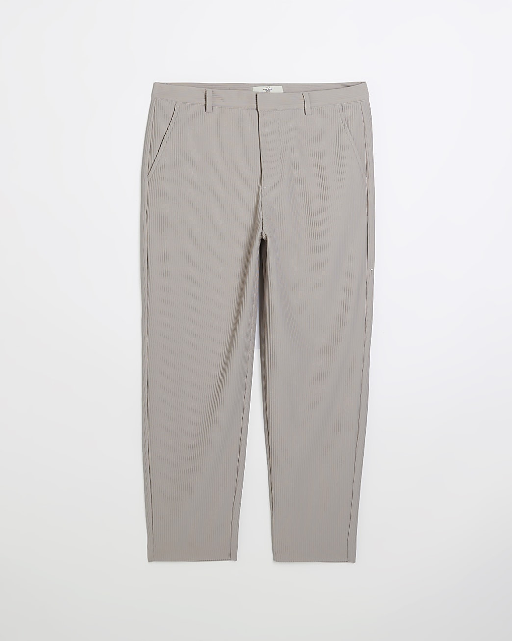 Ecru tapered fit plisse smart trousers | River Island (UK & IE)