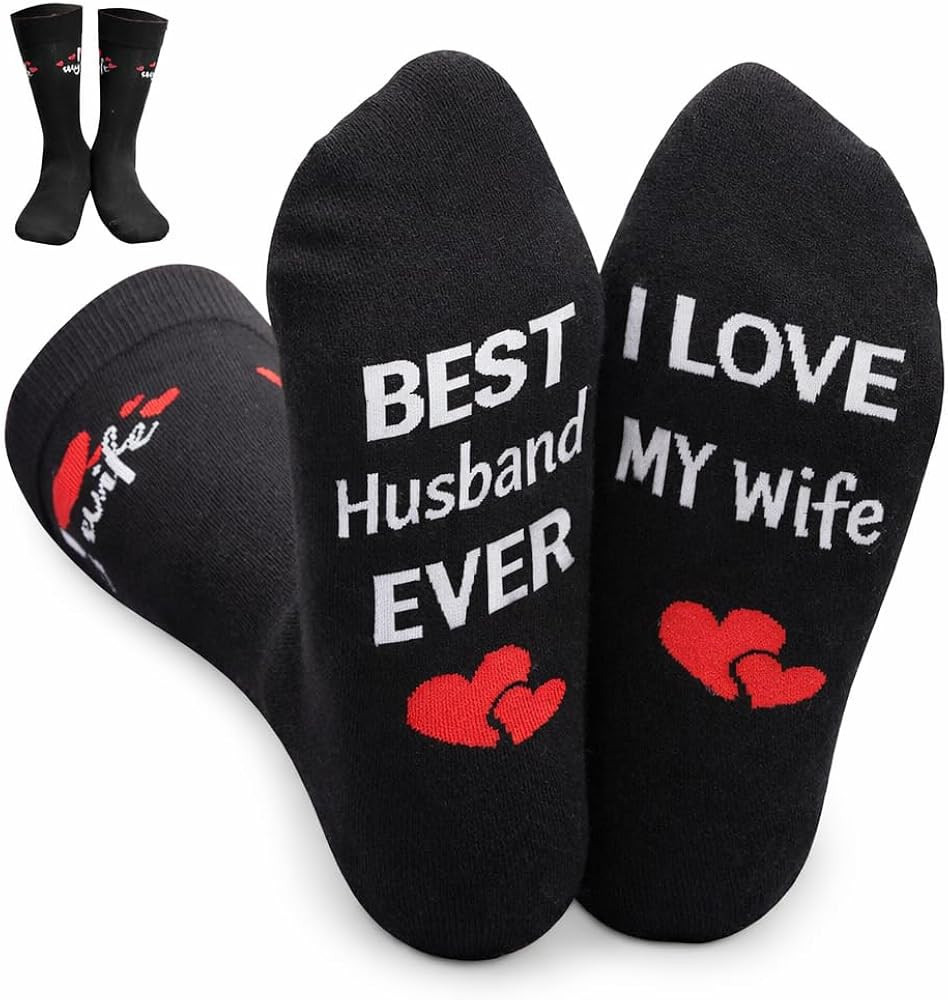 Valentines Day Gifts for Him - Husband Gifts from Wife - I Love My Wife Socks, Best Husband Ever ... | Amazon (US)