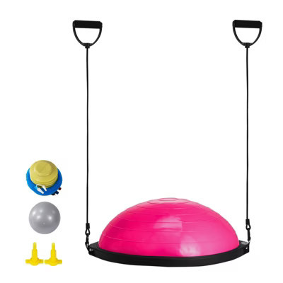 VEVOR Half Exercise Ball Trainer, 26 inch Balance Ball Trainer, 1500lbs Capacity Stability Ball, Yoga Ball with Resistance Bands & Foot Pump | Target