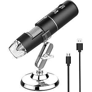 Wireless Digital Microscope Handheld USB HD Inspection Camera 50x-1000x Magnification with Stand ... | Amazon (US)