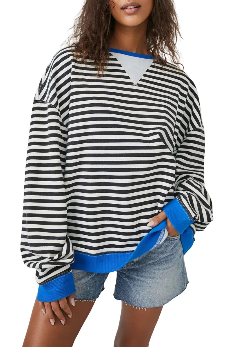 Free People Oversize Stripe Sweatshirt | Nordstrom | Nordstrom