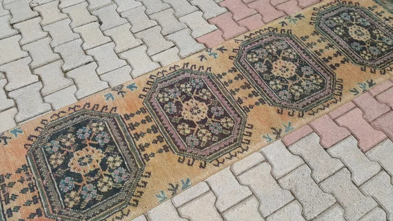 2x11 Ft Runner Rug Oushak Runner Rug Gift for Mom Orange | Etsy | Etsy (US)