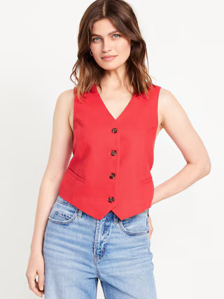 Linen-Blend Vest | Old Navy (US)
