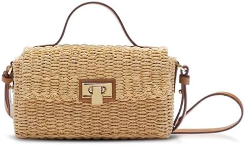 Straw Bag for Women, Square Beach Bag, Hand-Woven Bags, Crossbody Bags Suitable for Vacation Trav... | Amazon (US)