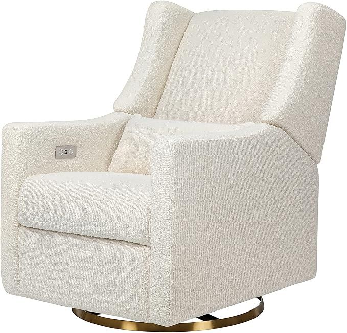 Kiwi Electronic Recliner and Swivel Glider in Boucle with USB port Ivory Boucle with Gold Base | Amazon (US)