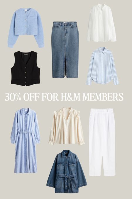 30% off H&M for members 

Spring summer, linen trousers, denim skirt, waist coat, blue, blue striped shirt 

#LTKsummer #LTKeurope #LTKspring