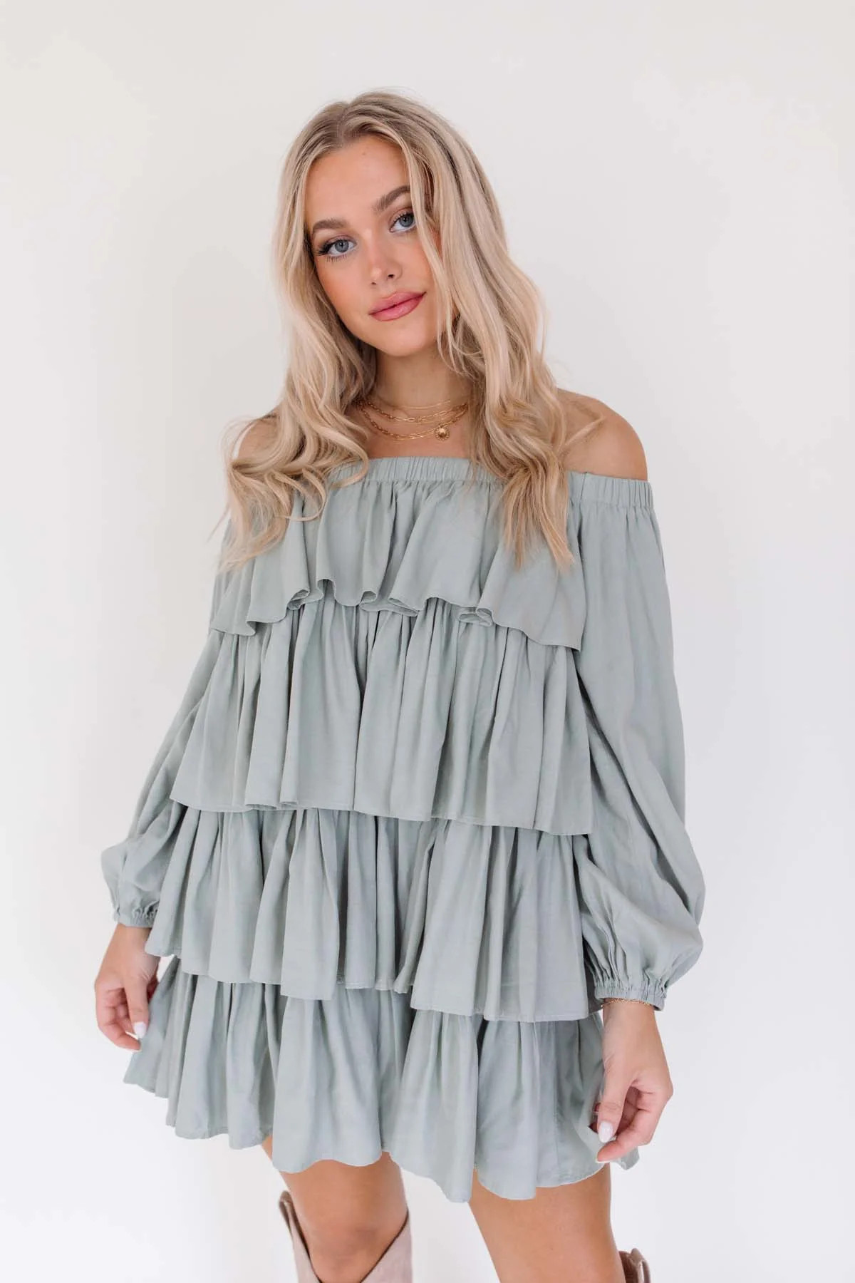 Tasha Sage Tiered Dress | The Post