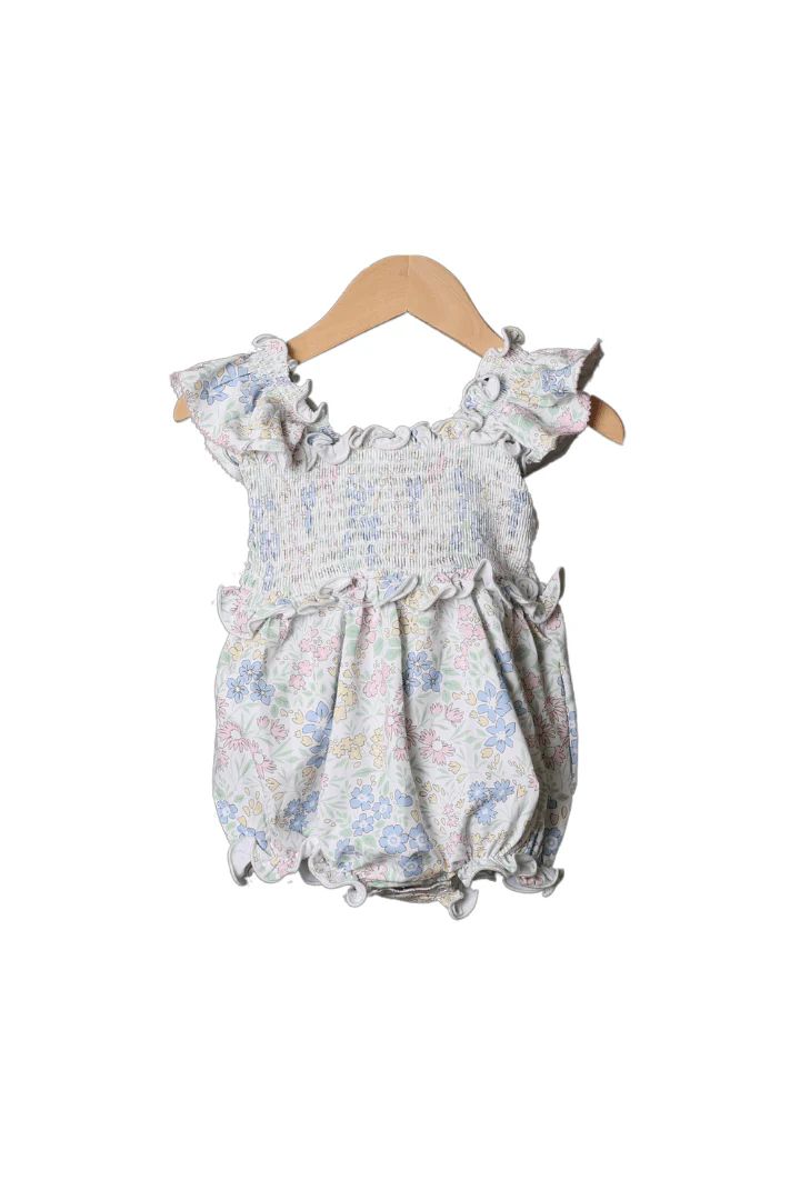 Sweet Floral Knit Play Bubble | The Smocked Flamingo