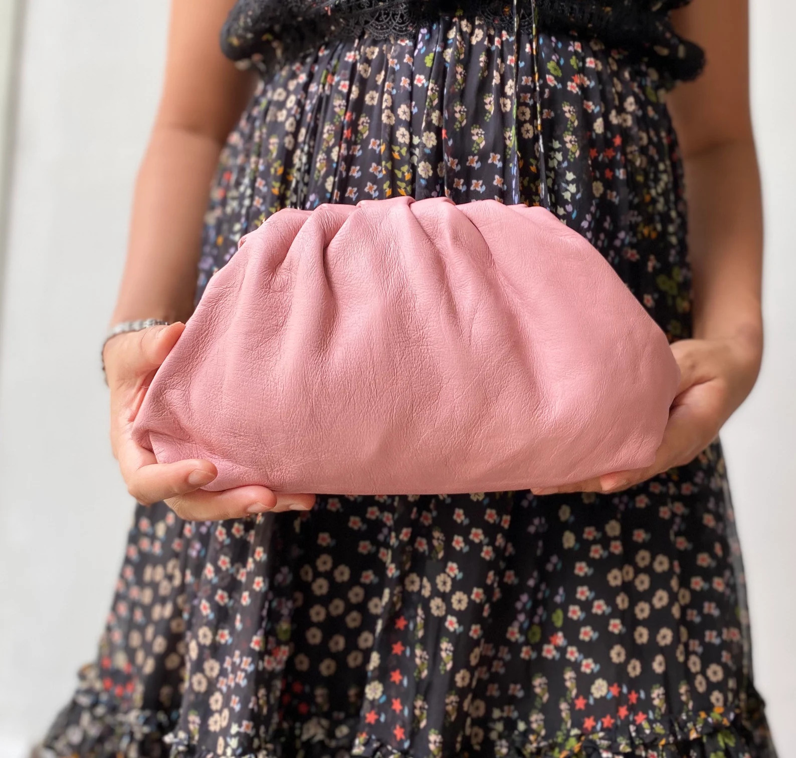 Mini SOFT PINK Cloud Leather Clutch Leather Dumpling Purse | Etsy | Etsy (US)