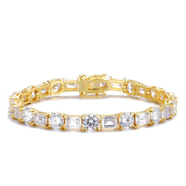 VARIANT BAGUETTE TENNIS BRACELET - GOLD | Fallon Jewelry