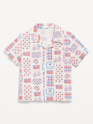 Printed Linen-Blend Pocket Shirt for Toddler Boys | Old Navy (US)