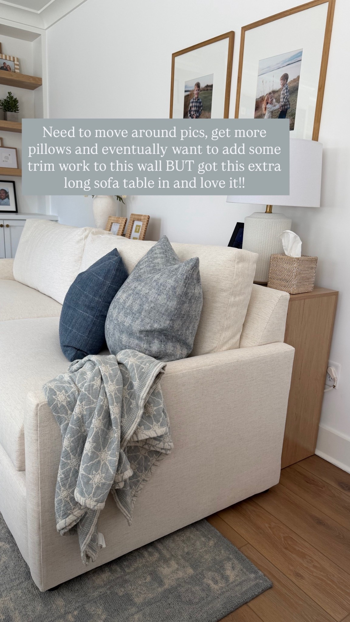 Long sofa table = the upgrade I didn’t know I needed 🤍 Perfect for styling behind a couch + adding that extra layer of cozy without taking up space. Loving the light wood tones mixed with soft blues + neutrals

sofa table, extra long console table, behind the couch table, living room styling, neutral living room decor, coastal living room, light wood furniture, woven decor accents, neutral home finds, cozy living room ideas, layered living room decor, decorative pillows, blue throw pillows, neutral throw blanket, living room refresh, home decor finds, affordable home decor


#LTKdayinmylife #LTKHome #LTKSaleAlert
