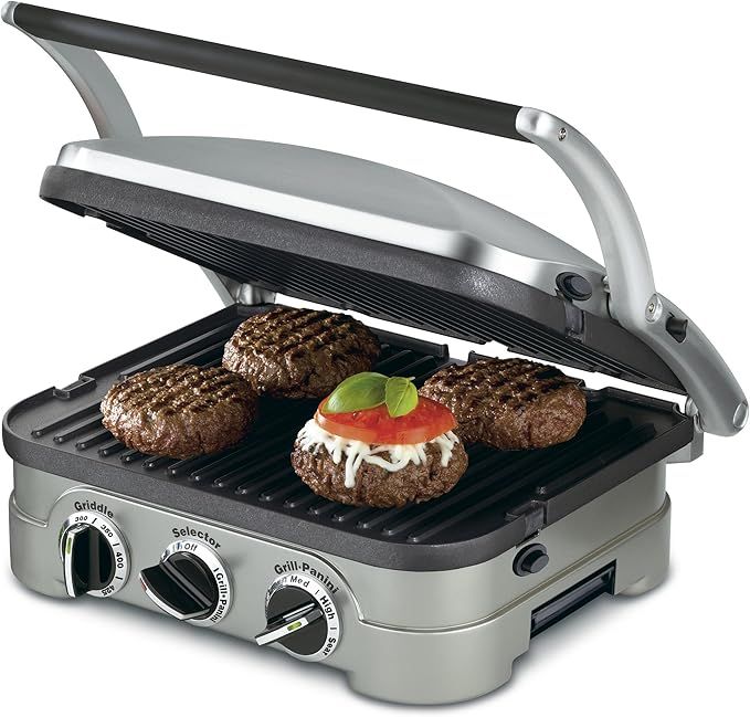 Cuisinart GR-4N 5-in-1 Griddler, 13.5"(L) x 11.5"(W) x 7.12"(H), Silver with Silver/Black Dials | Amazon (US)