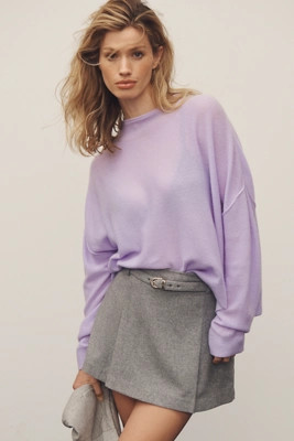 The Alani Cashmere Mock-Neck Sweater by Pilcro | Anthropologie (US)