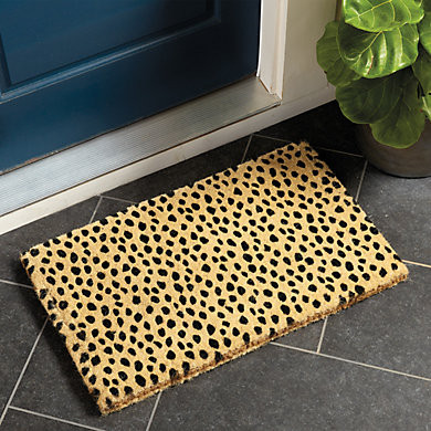 Dodie Coir Mat with Animal Print & Fade Resistant Design for Outdoor Use | Ballard Designs, Inc.