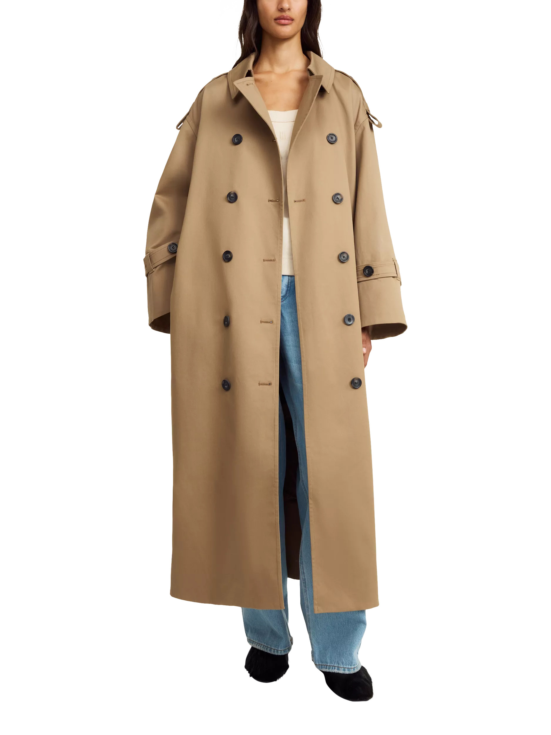 By Malene Birger Alaya Cotton Blend Trench Coat, Light Brown | John Lewis (UK)