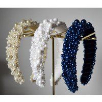 Pearl Headband, Hand Beaded Headband , Fashion Women Hair Tiara, Wedding Accessory, Prom Headpiece | Etsy (US)