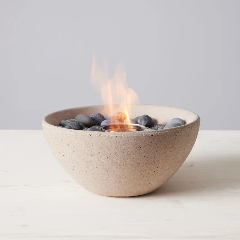 TerraFlame Basin Concrete Table Top Gel Fuel Fire Bowl - Indoor and Outdoor Use | Wayfair North America