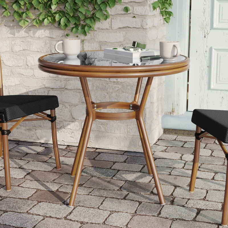 Rylan Indoor/Outdoor Commercial Glass Top Bistro Table | Wayfair North America