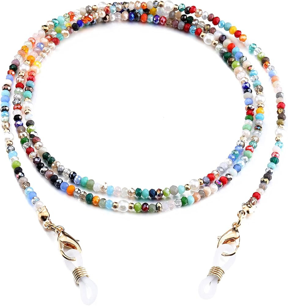 humlbird Mask Lanyard Eyeglasses Chain Healing Crystal Beaded Sunglasses Chains with Pearl for Wo... | Amazon (US)