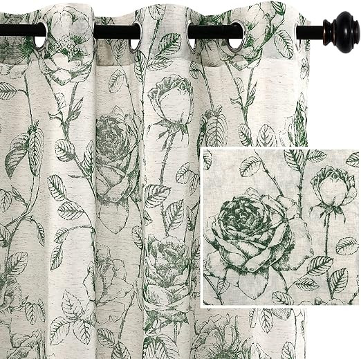 H.VERSAILTEX Linen Curtains Natural Linen Blended Curtain Panels for Living Room/Light Reducing L... | Amazon (US)