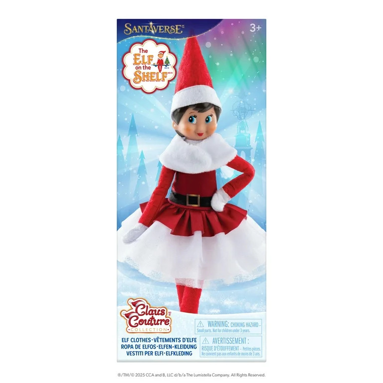 The Elf on the Shelf Claus Couture Fancy Santa Party Dress – Scout Elf Outfit (Scout Elf Not In... | Walmart (US)