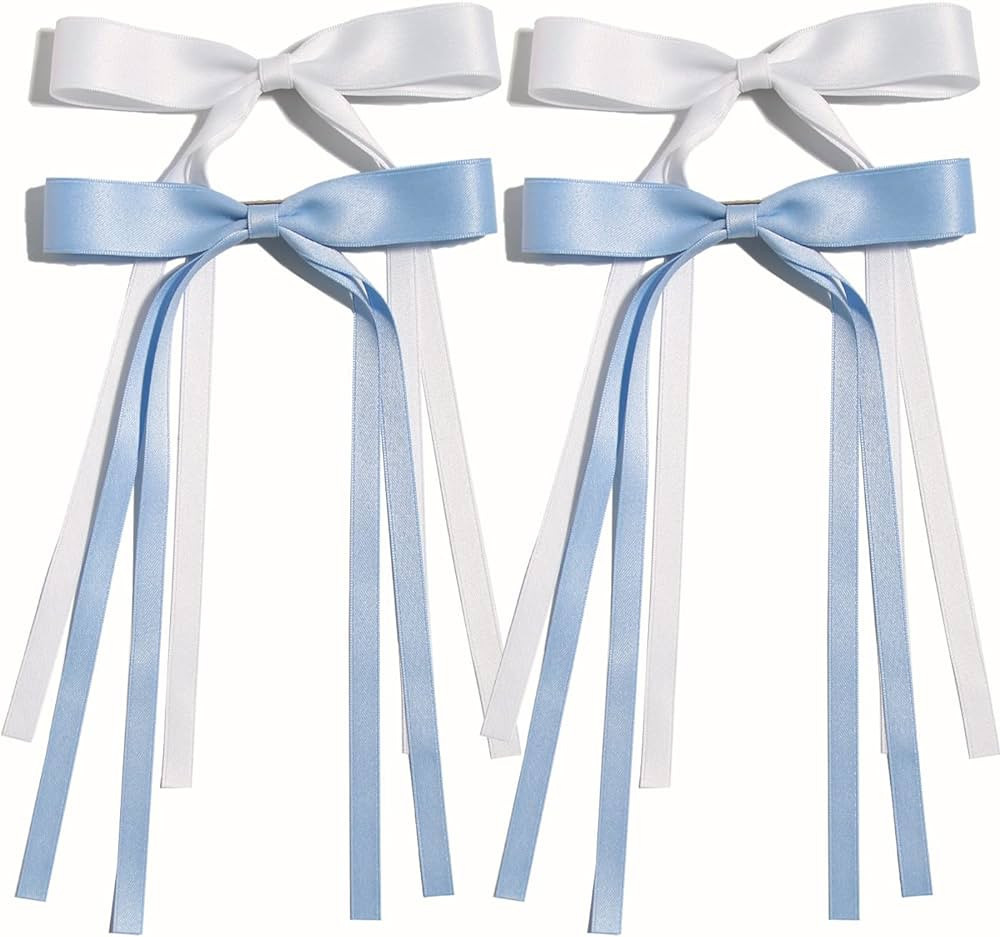 4pcs Hair Clips for Women Tassel Ribbon Bowknot Hair Clips with Long Tail, Women Hair Clip for Gi... | Amazon (US)