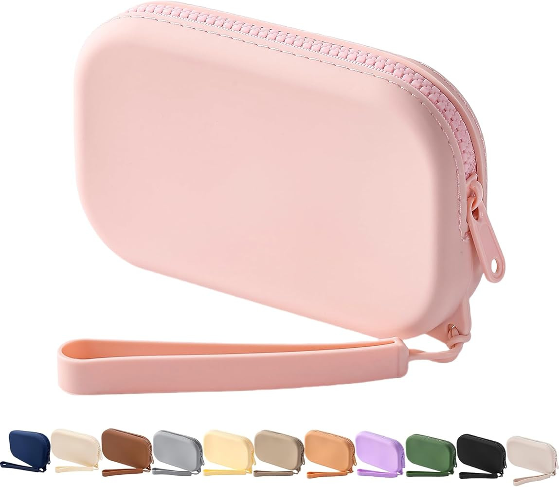 Small Silicone Multifunctional Essential Bag Portable Travel Makeup Bag for Women Men Cards Cash ... | Amazon (US)