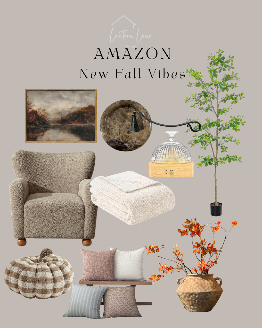 New fall decor finds on Amazon Amazon home, amazon finds, walmart finds, walmart home, affordable home, amber interiors, studio mcgee, home roundup, black olive tree, beige arm chair, cozy blanket, fall pillow covers, fall pillows, diffuser, fall home decor 

 #LTKSeasonal #LTKHome #LTKStyleTip