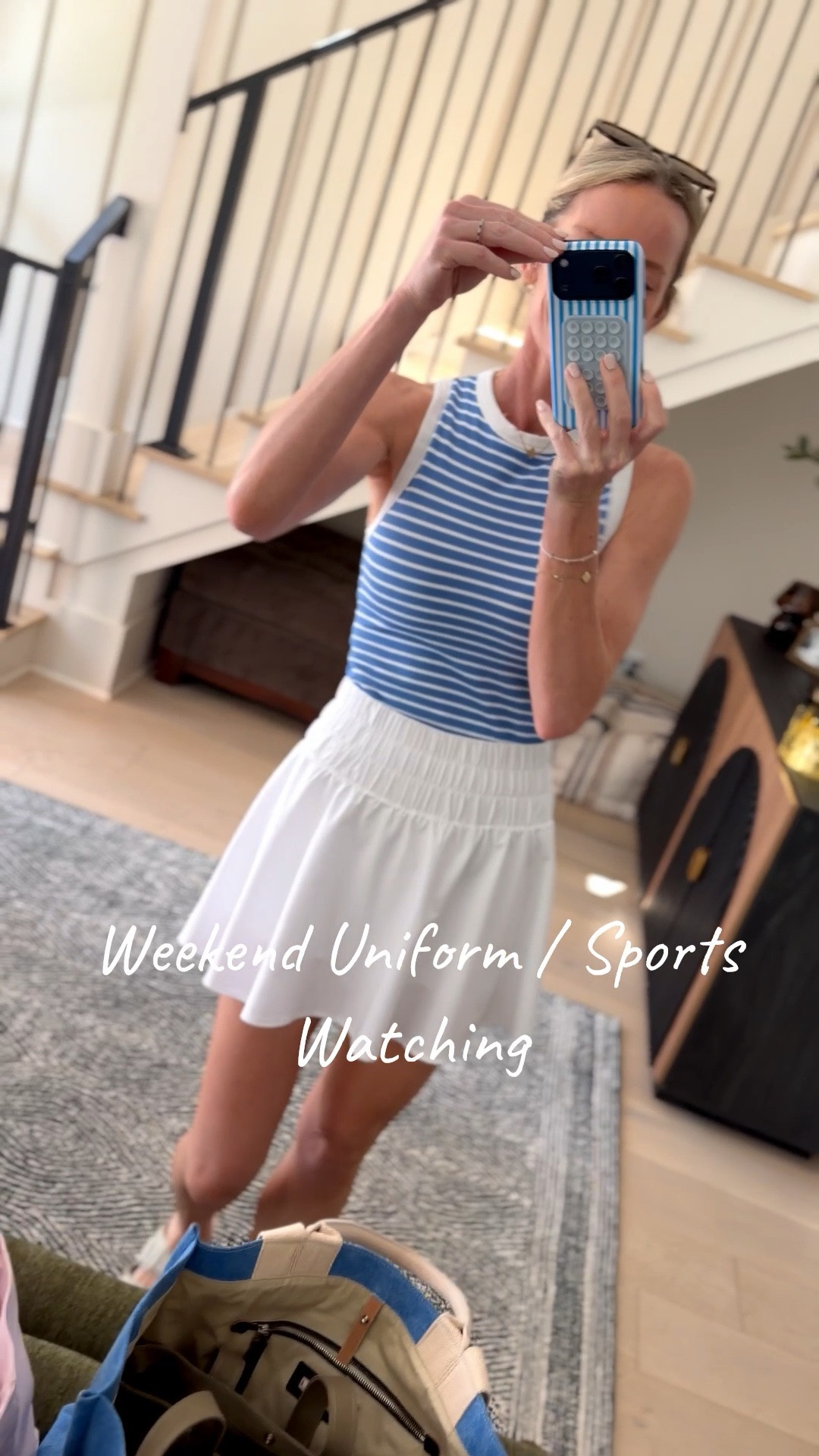 Small tank ( built in bra ) and small skirt!!