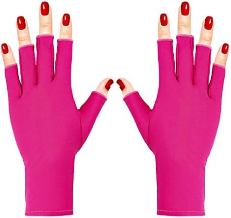 Gel Manicure Gloves Anti UV Gloves for Nail Lamp Dryer, UV Shield Gloves Fingerless Stretchy Prot... | Amazon (US)