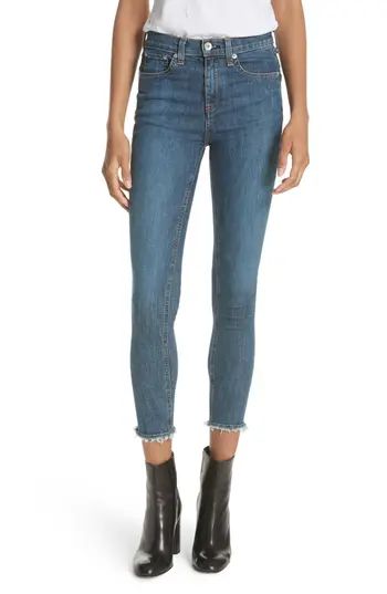 Women's Rag & Bone/jean High Waist Skinny Ankle Jeans, Size 23 - Blue | Nordstrom