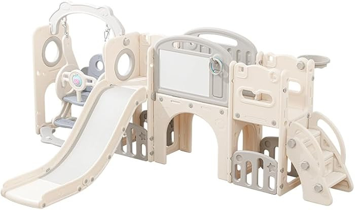 12 in 1 Toddler Outdoor Playset with Swing, Indoor Swing and Slide Set Playground for Toddlers 1-... | Amazon (US)