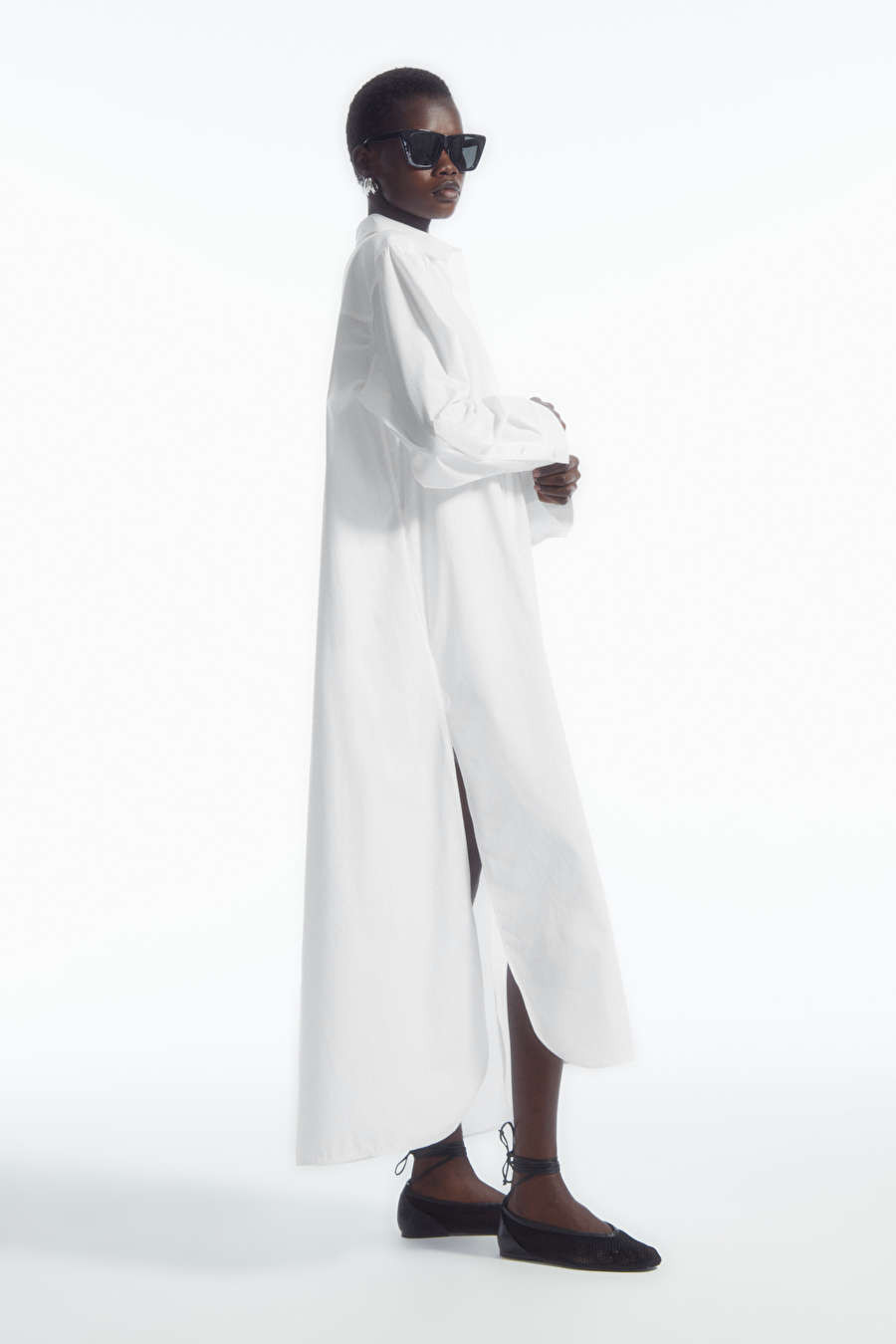 ROBE-CHEMISE À COL - BLANC - Dresses - COS | COS (EU)