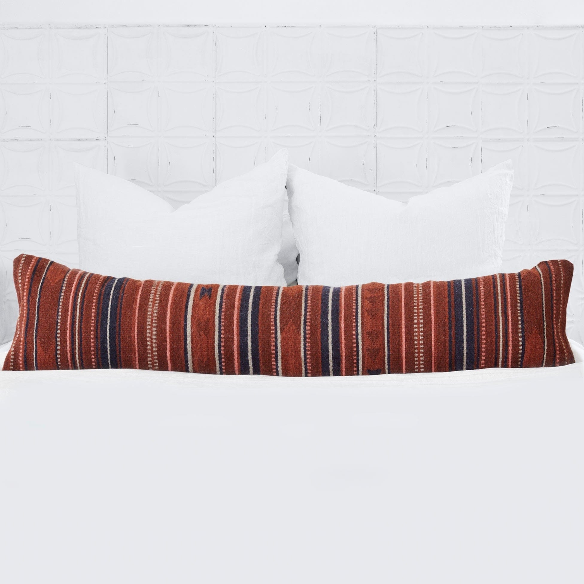 Modern Lumbar Decorative Pillow | Colorful Striped Pattern   – The Citizenry | The Citizenry