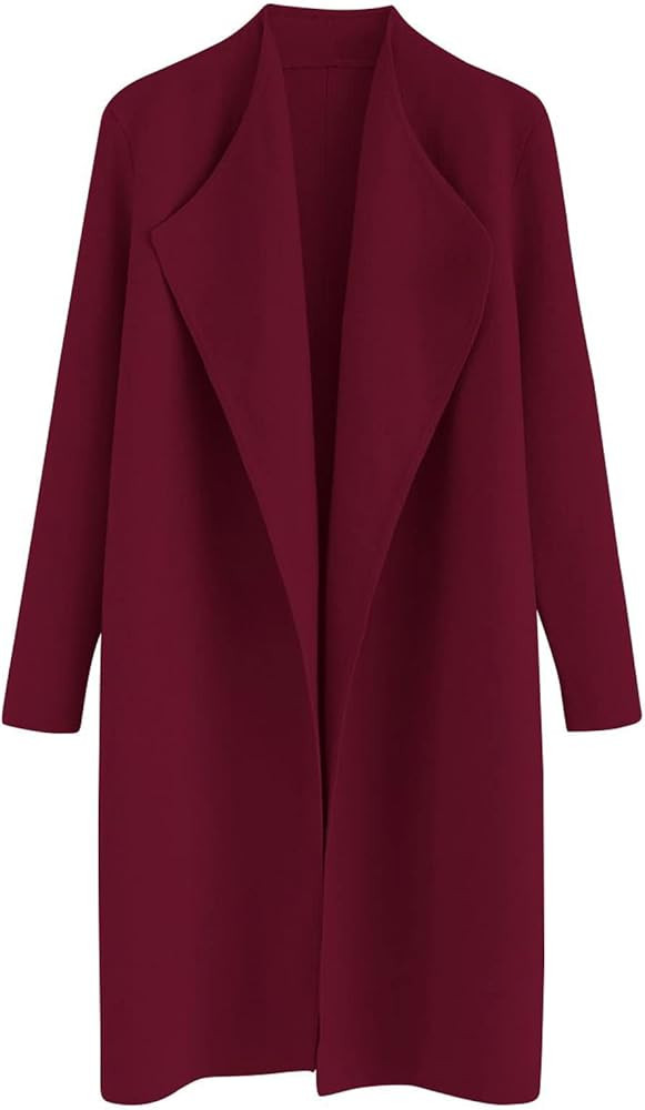 CHICWISH Women's Classy Open Front Knit Coat Cardigan Coatigan Light Jacket | Amazon (US)