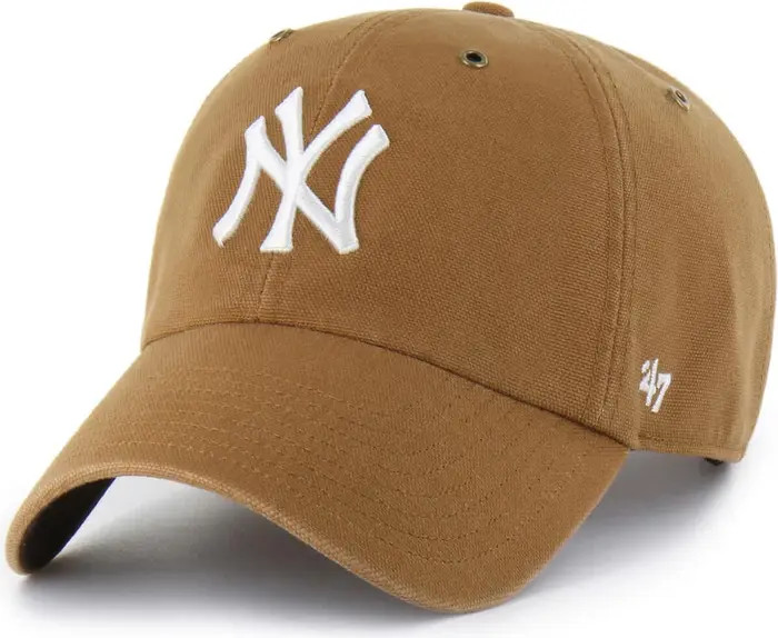 CARHARTT X 47 Men's Carhartt x '47  Brown New York Yankees Clean Up Adjustable Hat | Nordstrom | Nordstrom