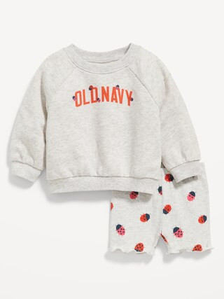 Logo-Graphic Sweatshirt & Biker Shorts Set for Baby | Old Navy (US)