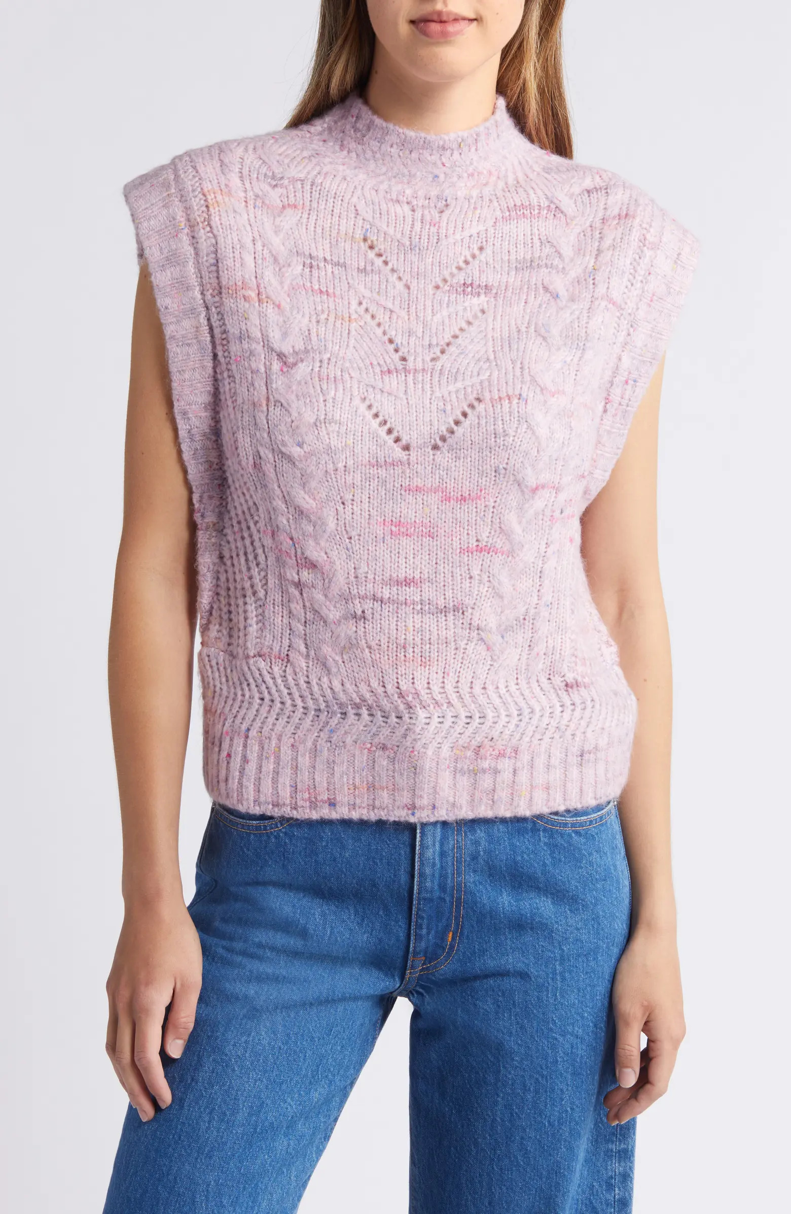 Cable Stitch Mock Neck Sweater Vest | Nordstrom