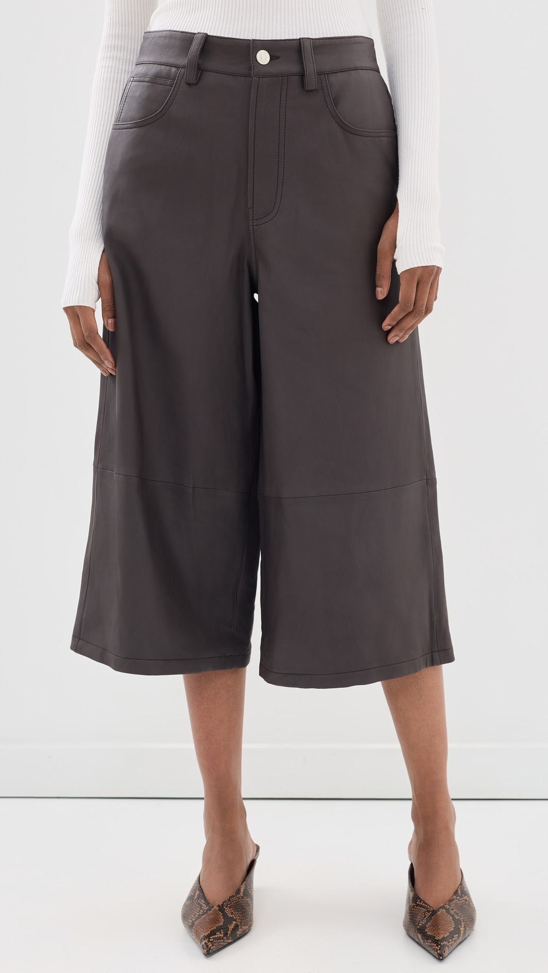 STAUD Hunter Leather Culottes | Shopbop | Shopbop