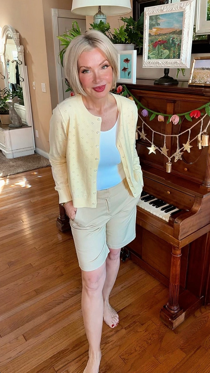 Spring basics that just make sense 💛
These J.Crew Factory shorts are the perfect length (not too short, not frumpy), and this Old Navy cardigan is that lightweight layer you’ll grab on repeat.
Easy, comfortable, and pulled together without overthinking it.

#LTKgrwm #LTKSaleAlert #LTKPlusSize