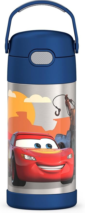 THERMOS FUNTAINER Water Bottle with Straw - 12 Ounce, Cars - Kids Stainless Steel Vacuum Insulate... | Amazon (US)