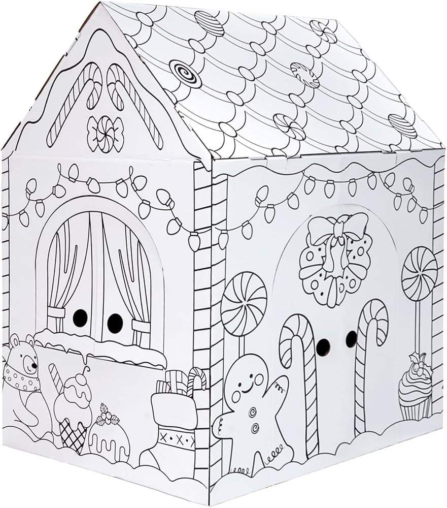 kockuu Gingerbread Cardboard House to Color for Kids Toddlers, Large Gingerbread Cardboard Colori... | Amazon (US)